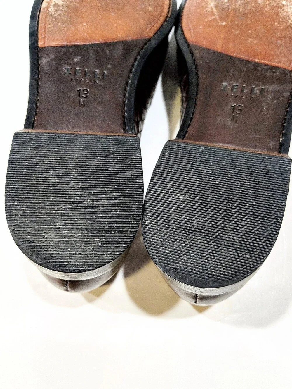 Zelli Riviera Woven Calfskin Tassel Dress Loafers Brown Men's 13 M Made in Italy